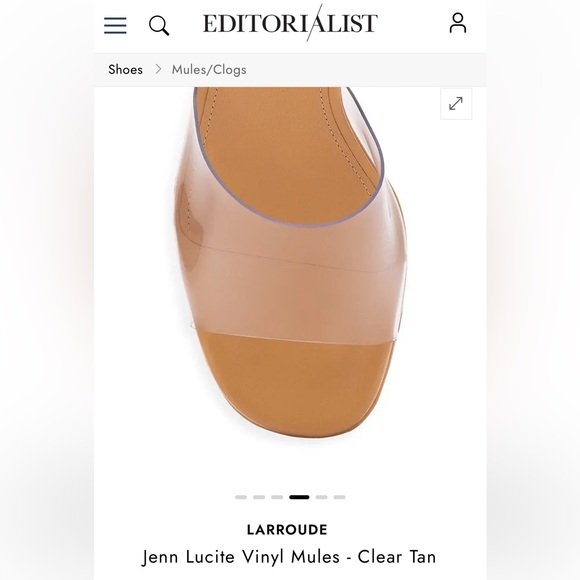 LARROUDE 
Jenn Lucite Vinyl Mules - Clear Tan - Picture 3 of 12